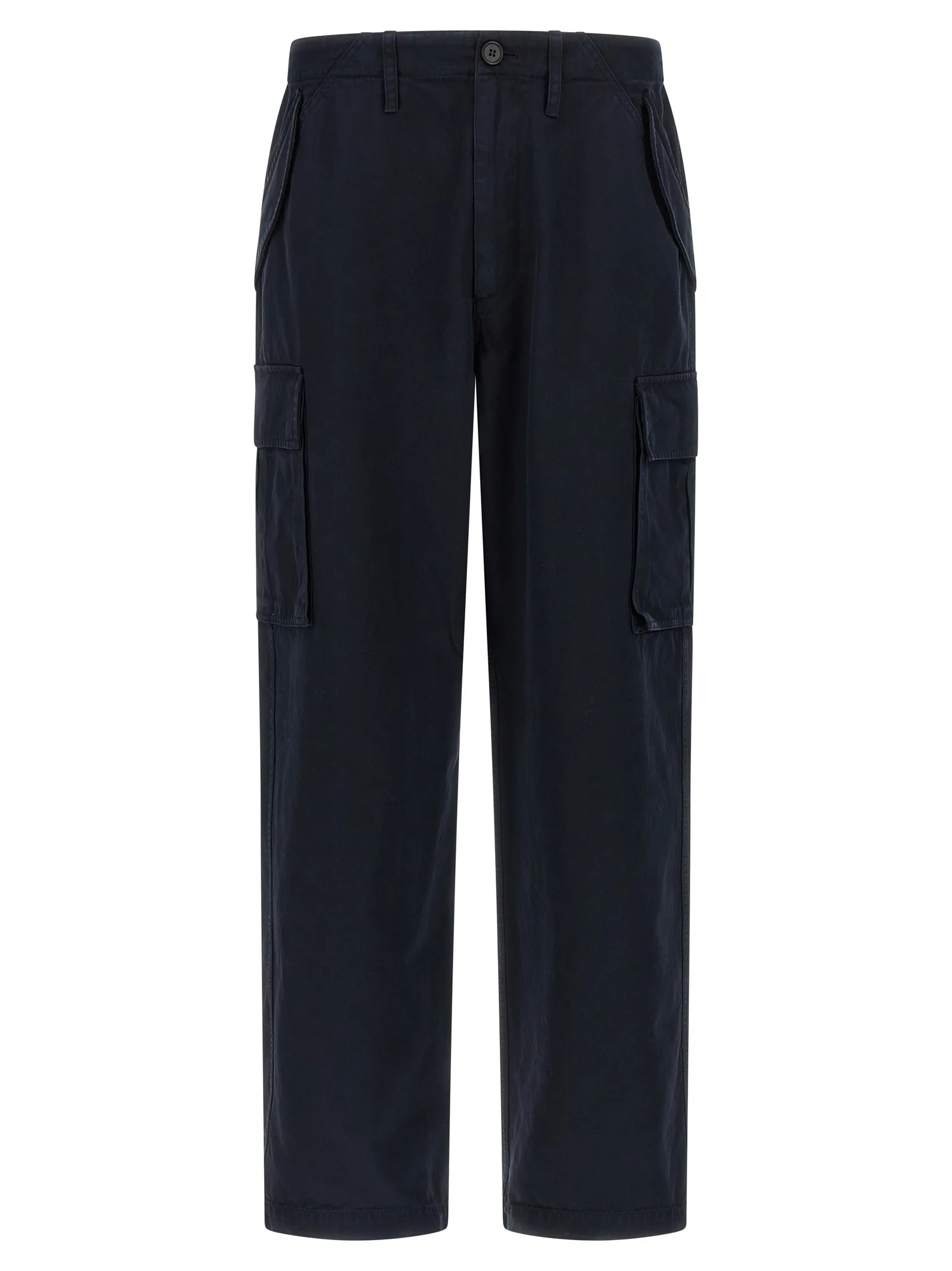 Blue Cotton Cargo Pants