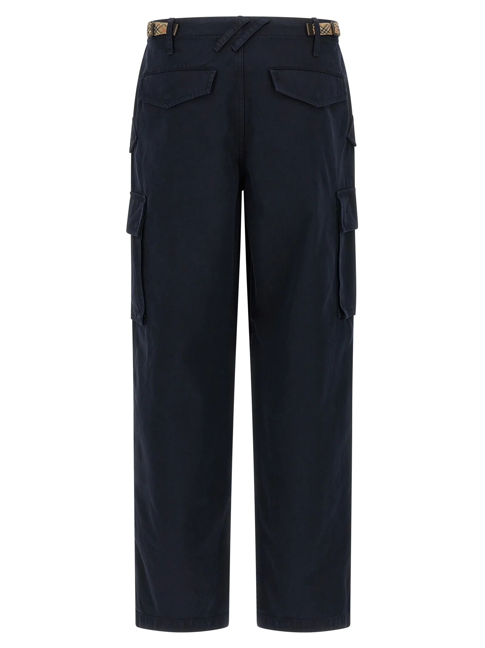 Blue Cotton Cargo Pants - Image 2