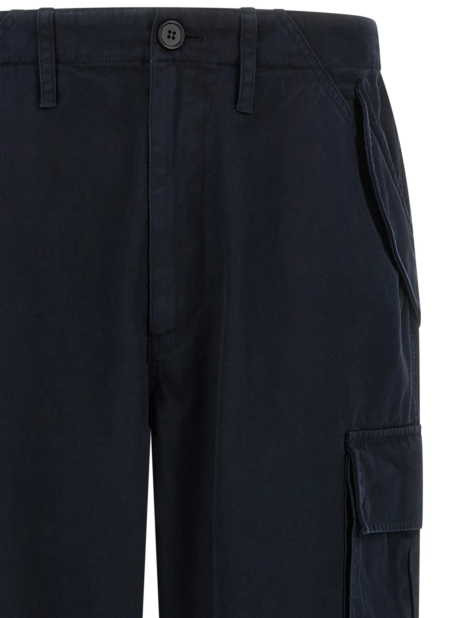 Blue Cotton Cargo Pants - Image 3