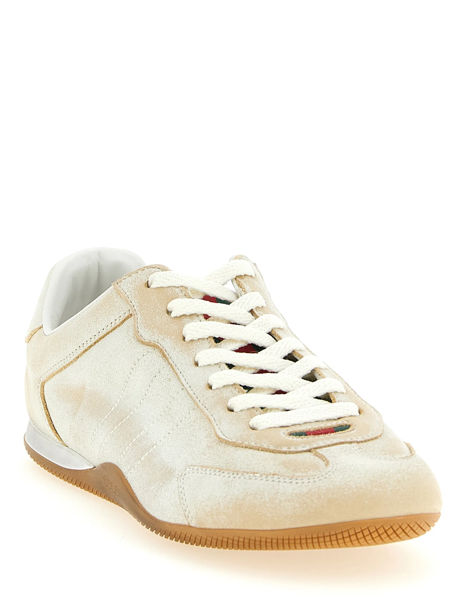 Beige Calfskin Low Top Sneakers - Image 2