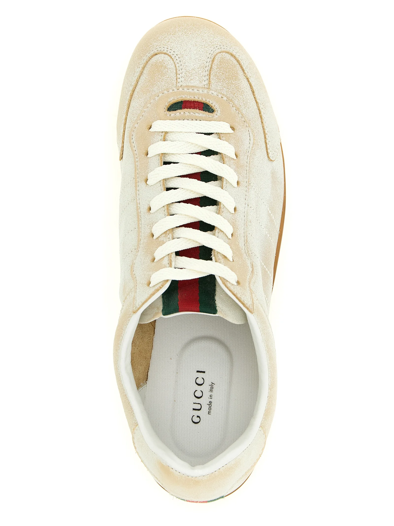 Beige Calfskin Low Top Sneakers - Image 4
