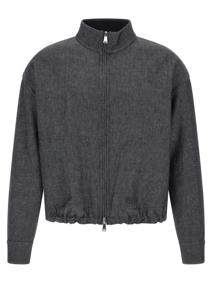 Blue Linen Denim Jacket
