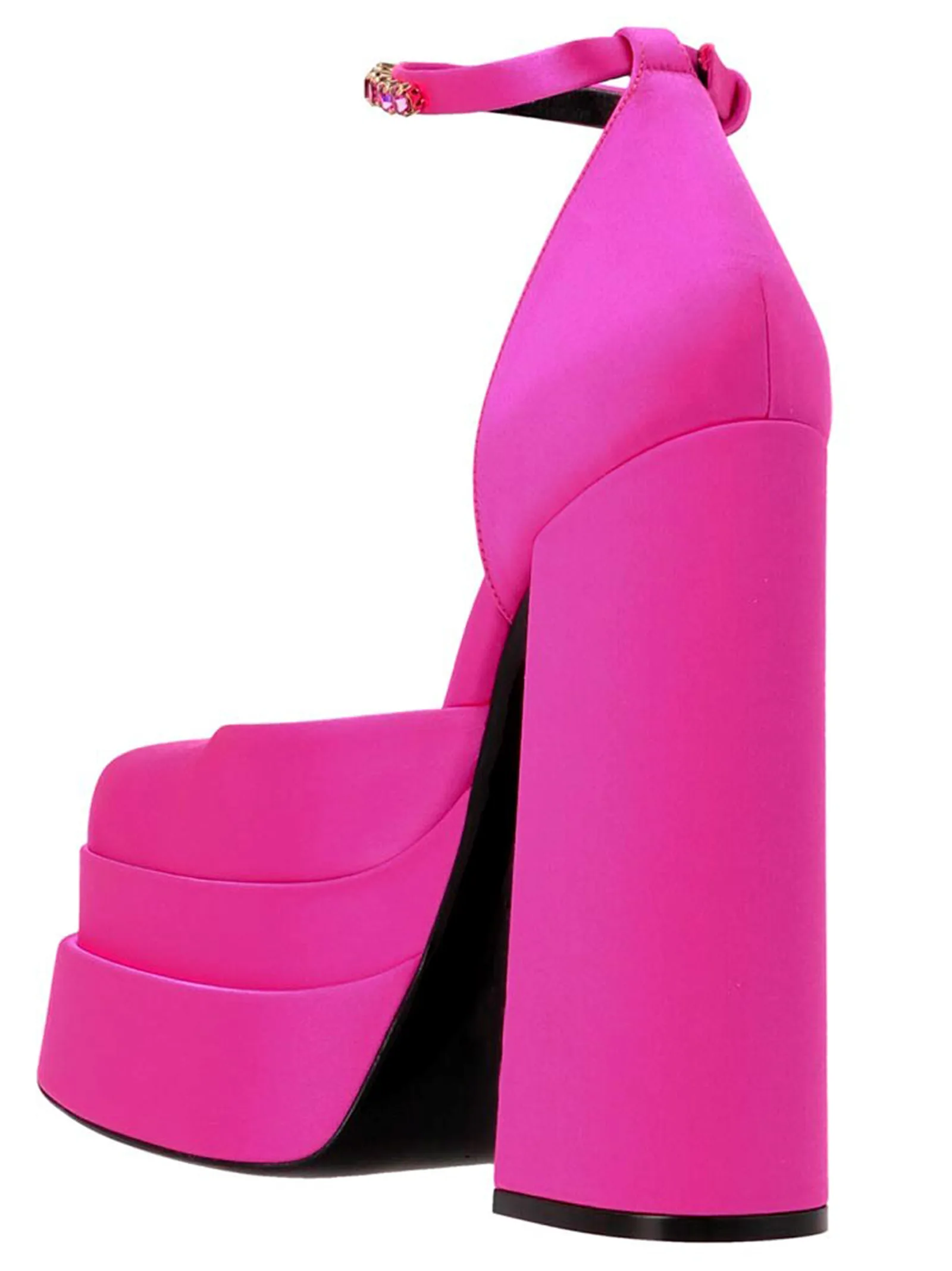 Fuchsia Viscose Platform Pumps - Image 2