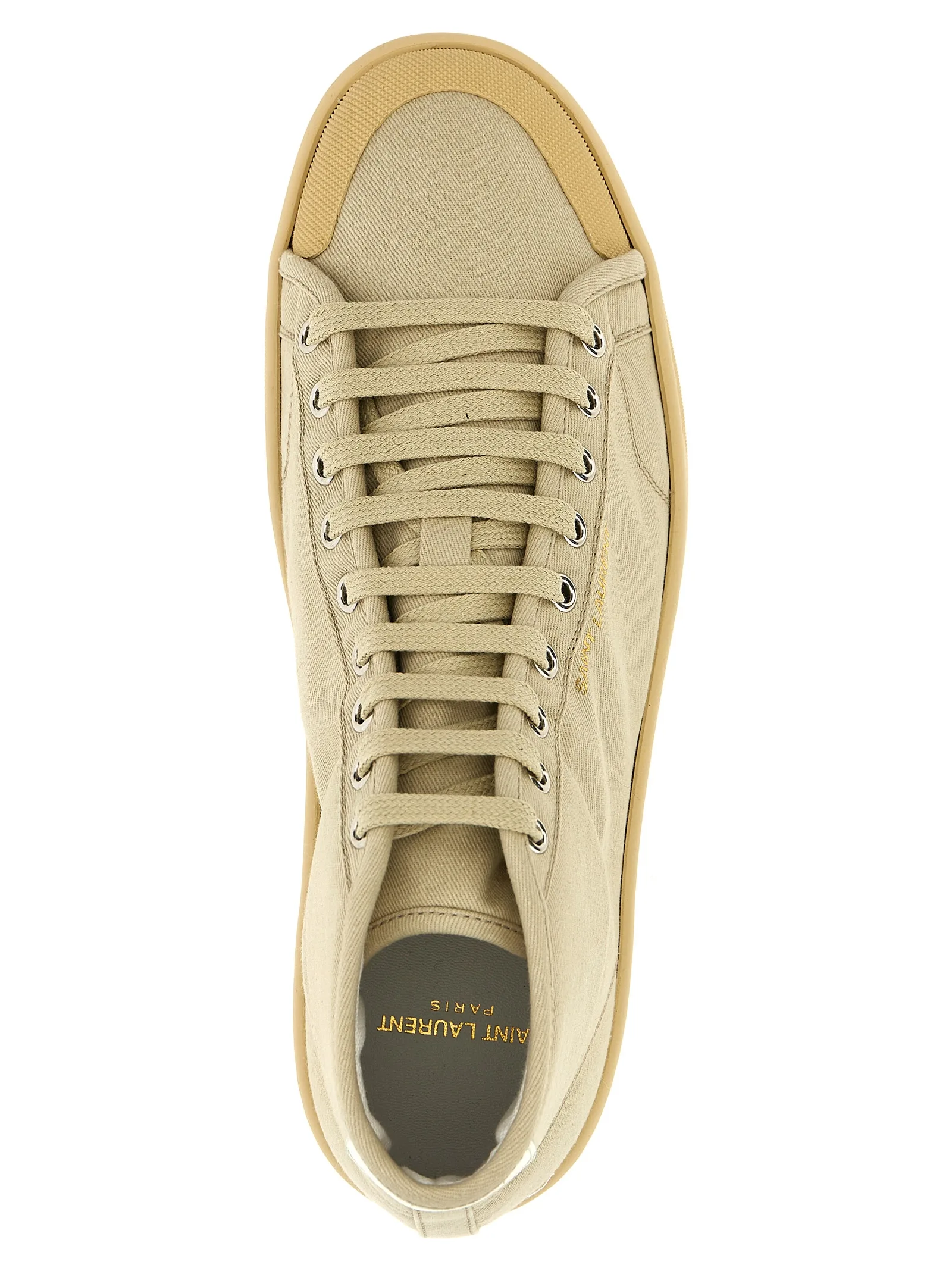 Beige Cotton High Top Sneakers - Image 4