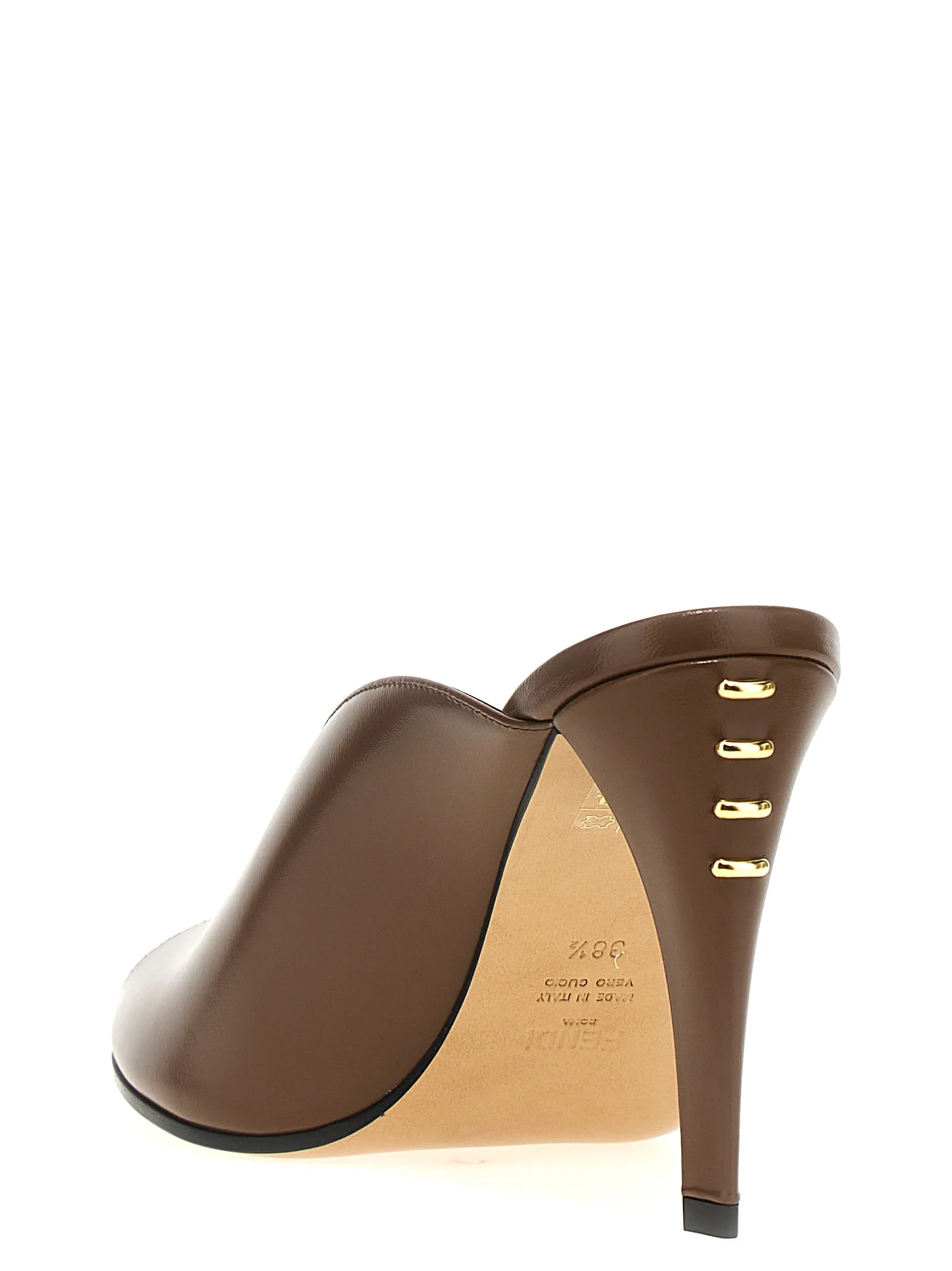 Brown Lamb Leather High Heel Pumps - Image 3