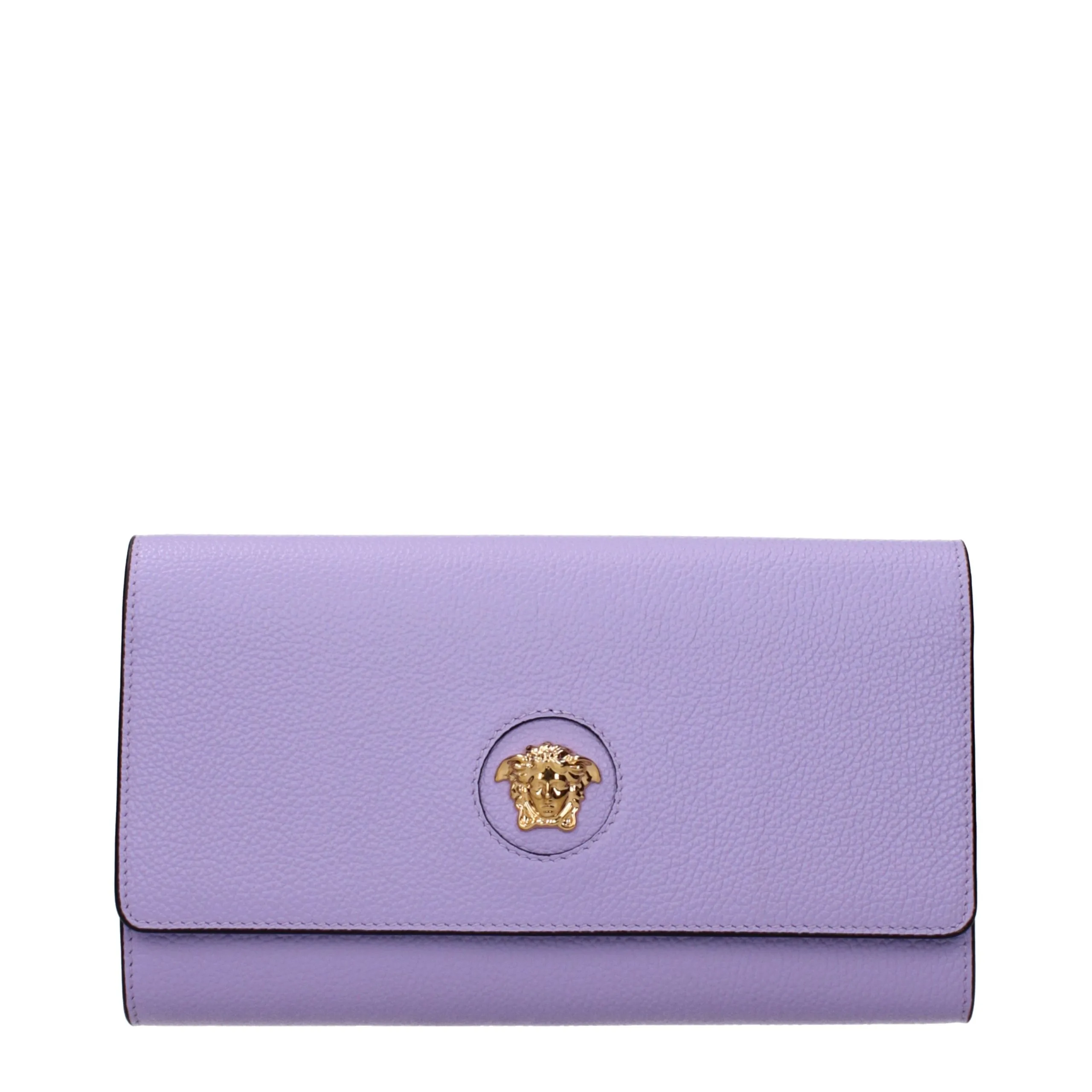 Purple Leather Clutch Bag