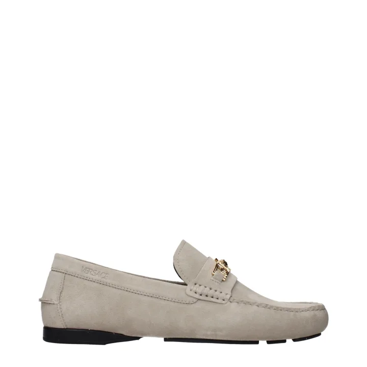 Gray Leather Slip - On Loafers