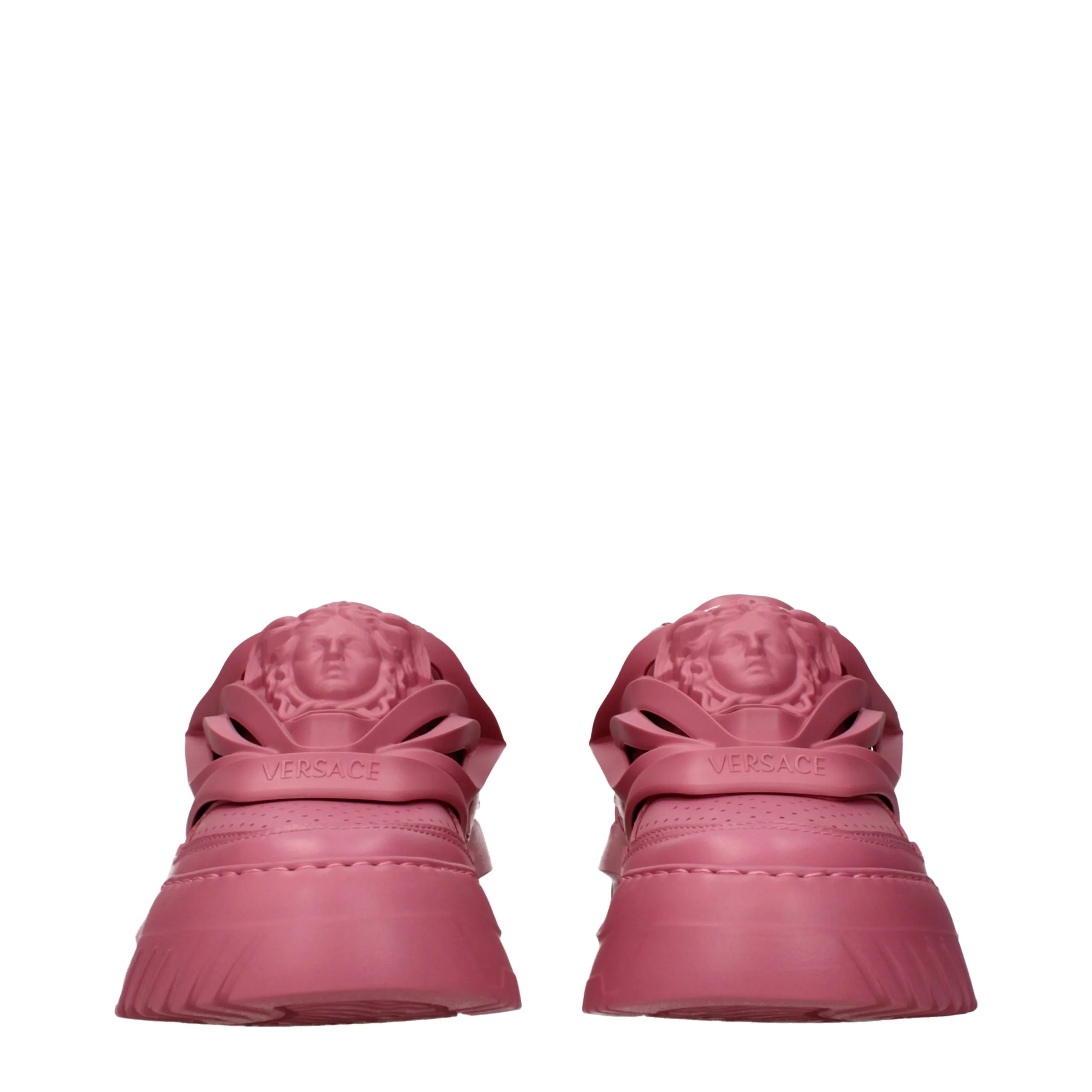 Pink Leather Chunky Sneakers - Image 3