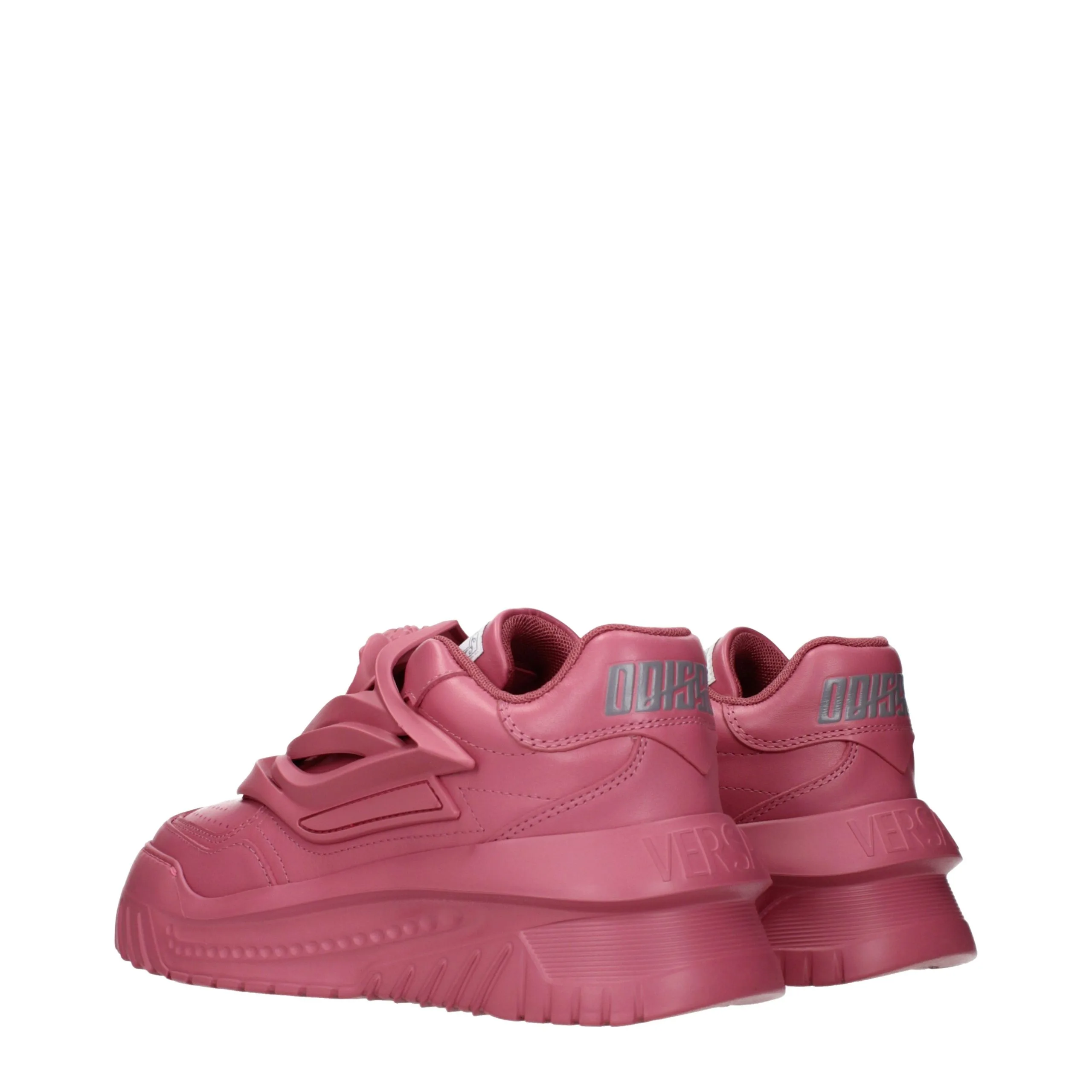 Pink Leather Chunky Sneakers - Image 4