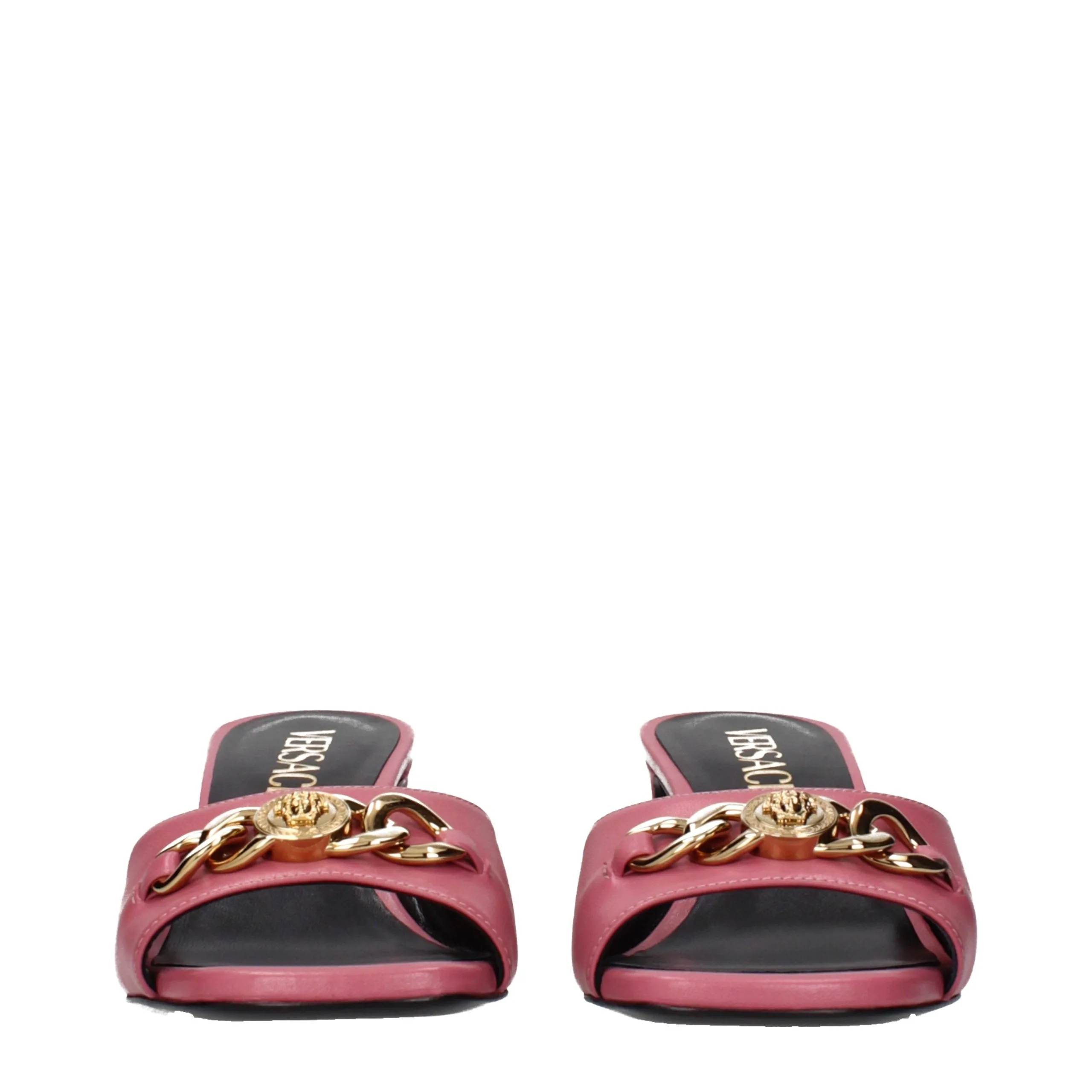 Pink Leather Flat Sandals - Image 3