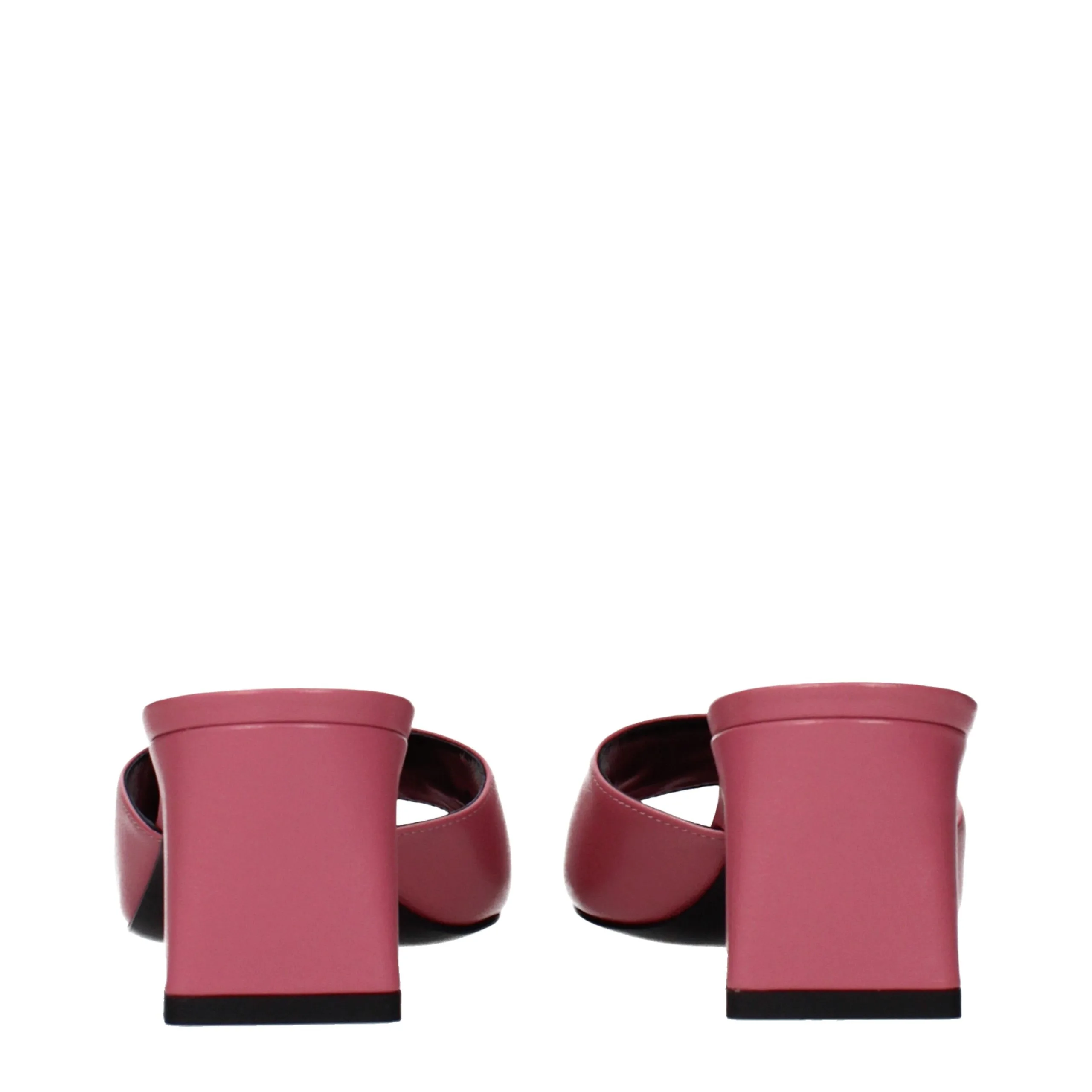 Pink Leather Flat Sandals - Image 5