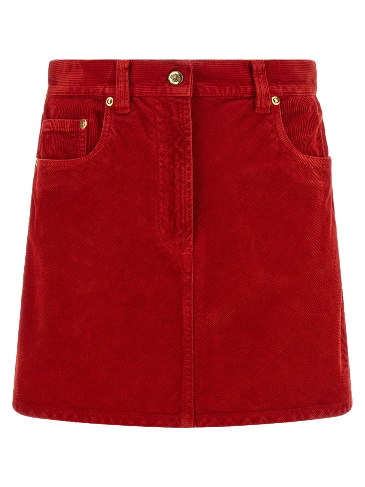 Red Cotton Long Skirt
