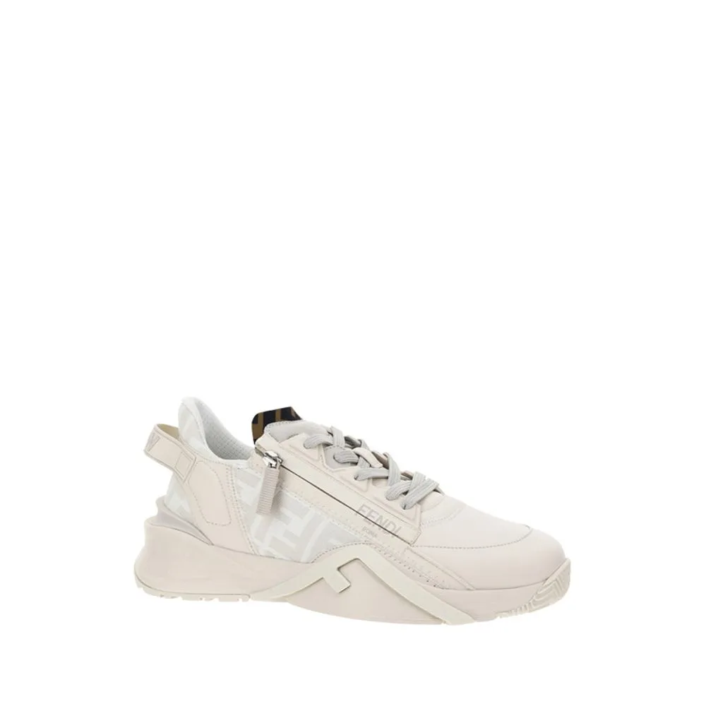 Beige Calf Leather Bos Taurus Athletic Sneakers - Image 3