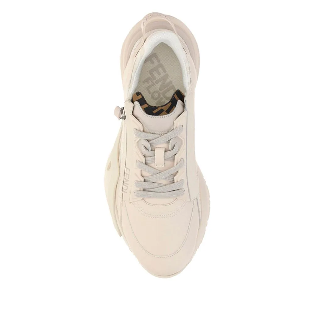 Beige Calf Leather Bos Taurus Athletic Sneakers - Image 7