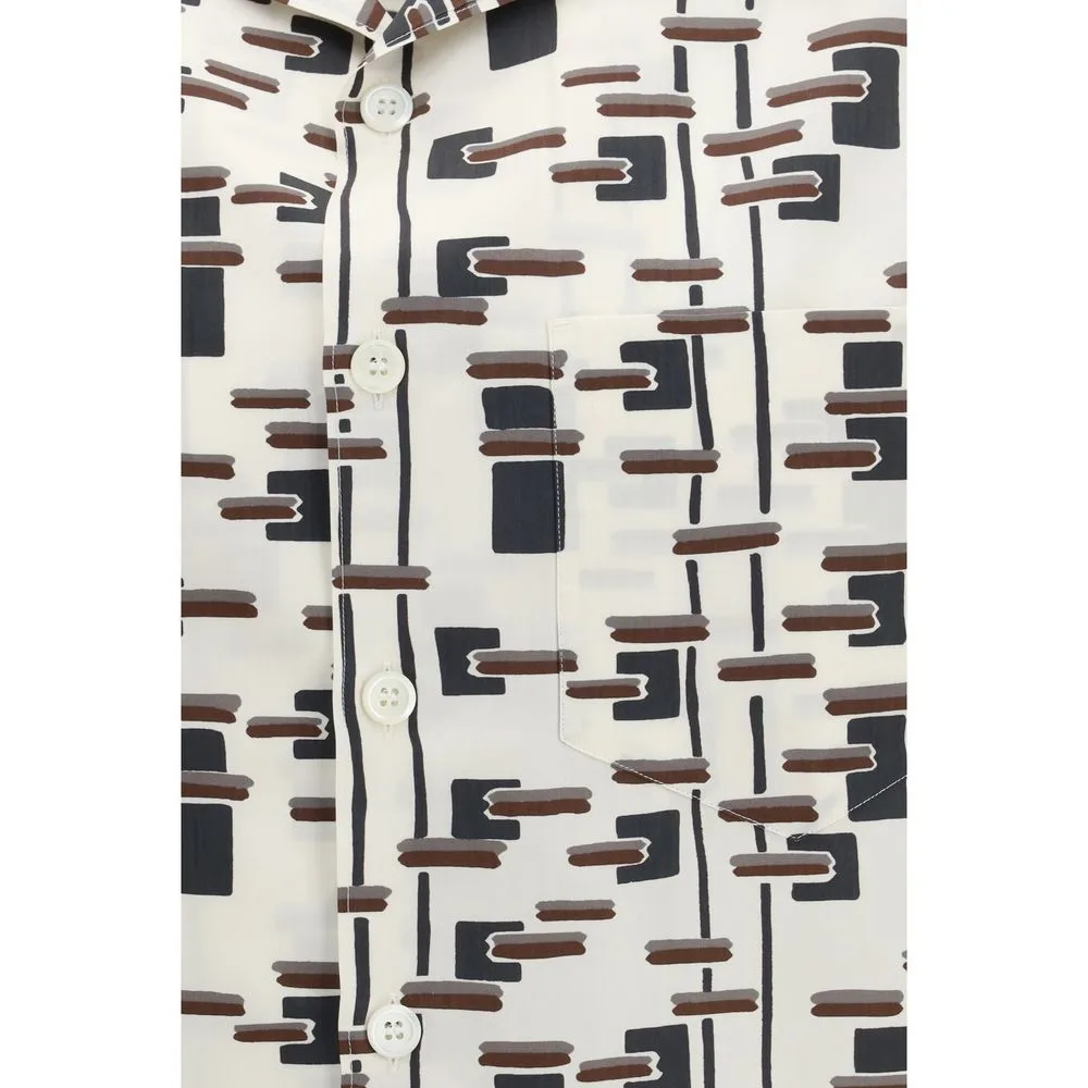Beige Cotton Pattern Shirt - Image 3