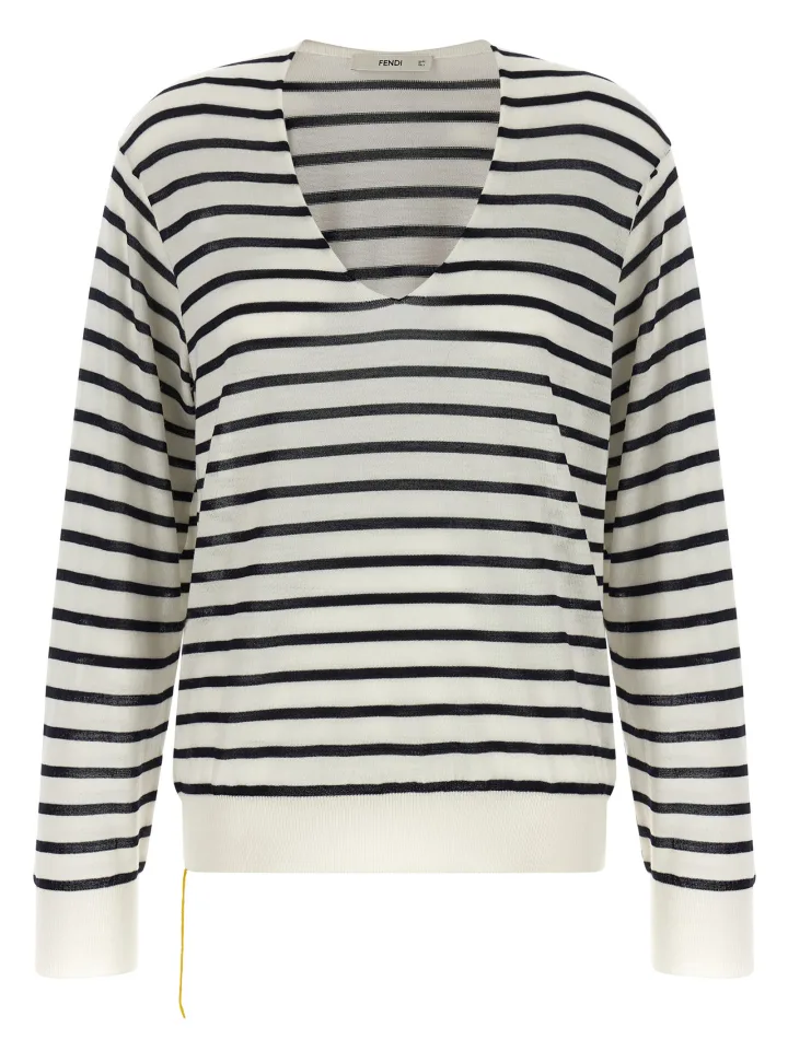 Bicolor Virgin Wool Cardigan