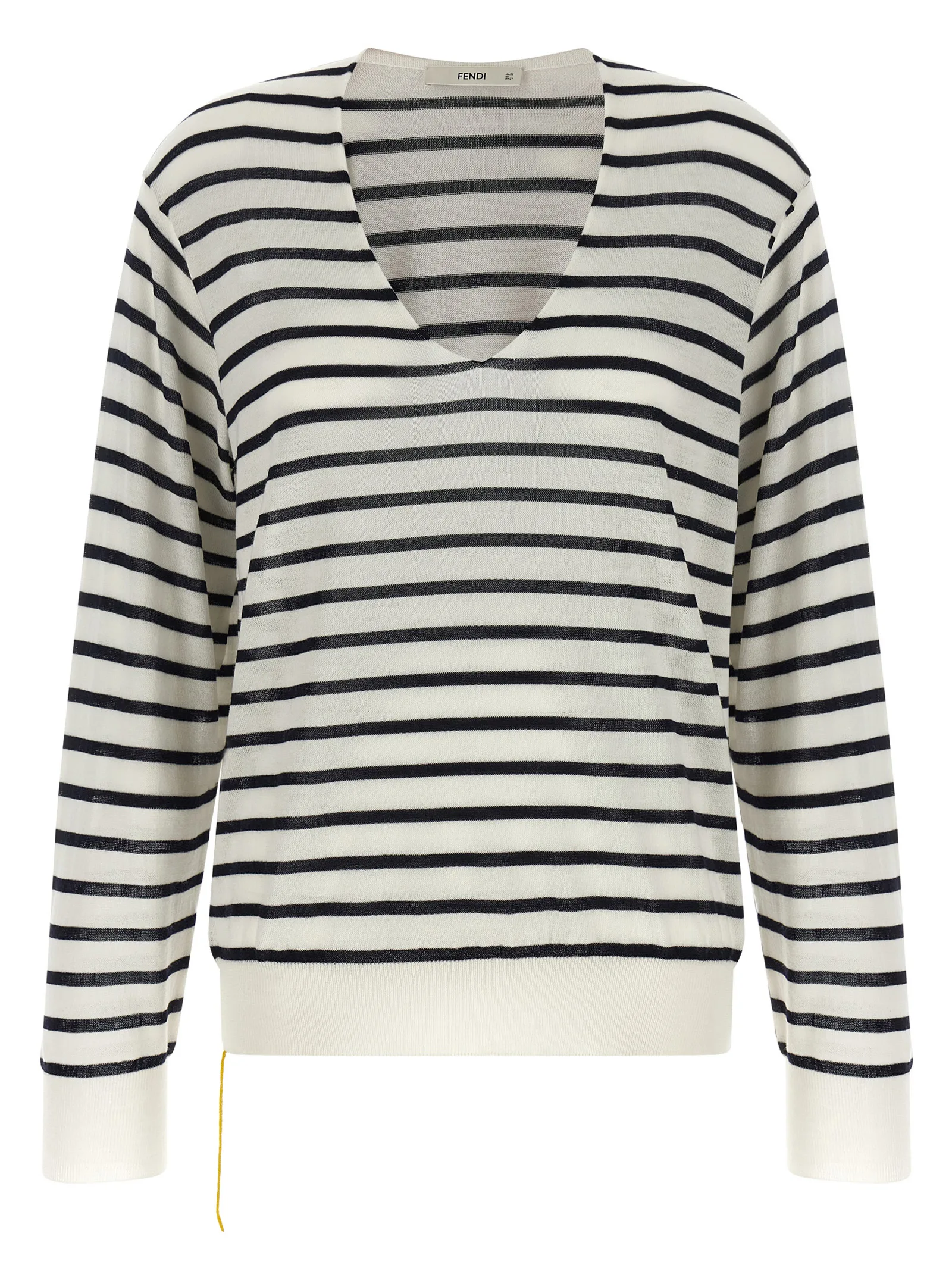 Bicolor Virgin Wool Cardigan