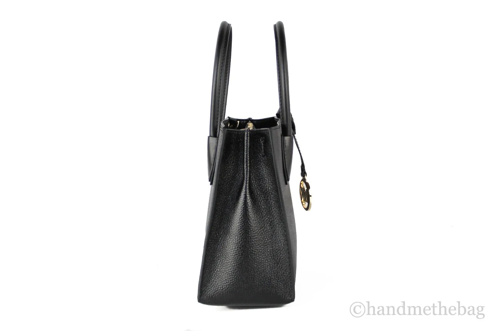 Michael Kors Mercer Medium Leather Messenger Crossbody Handbag (Black Solid) - Image 2