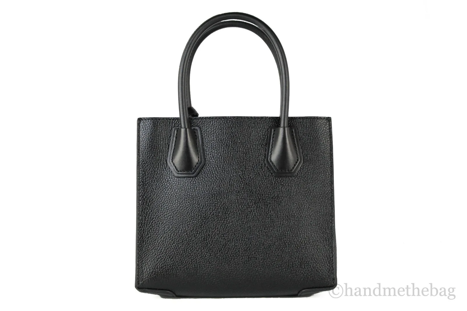 Michael Kors Mercer Medium Leather Messenger Crossbody Handbag (Black Solid) - Image 3
