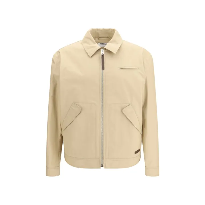 Beige Cotton Full-Length Jacket