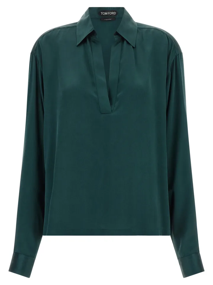 Bicolor Silk Polo Shirt