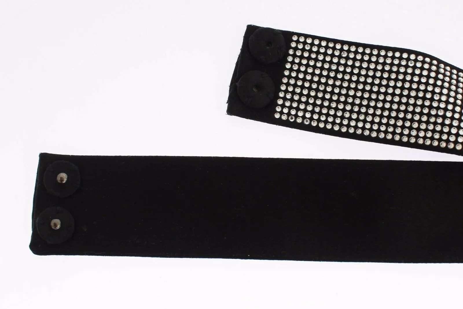 Black Silk Clear Crystal Bow Waist Belt - Image 7