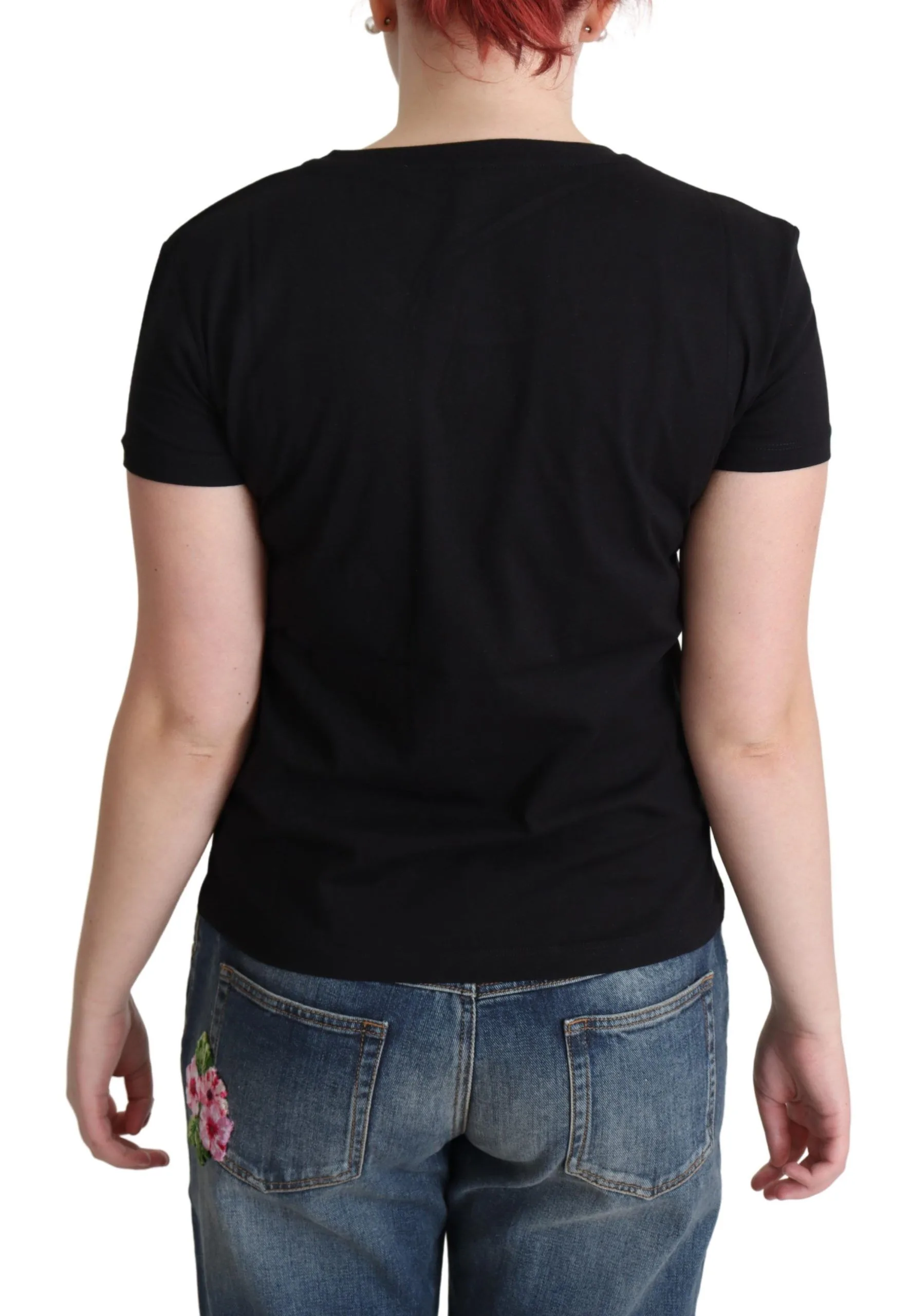 Black Cotton Come Play 4 Us Print Tops T - shirt - Image 3