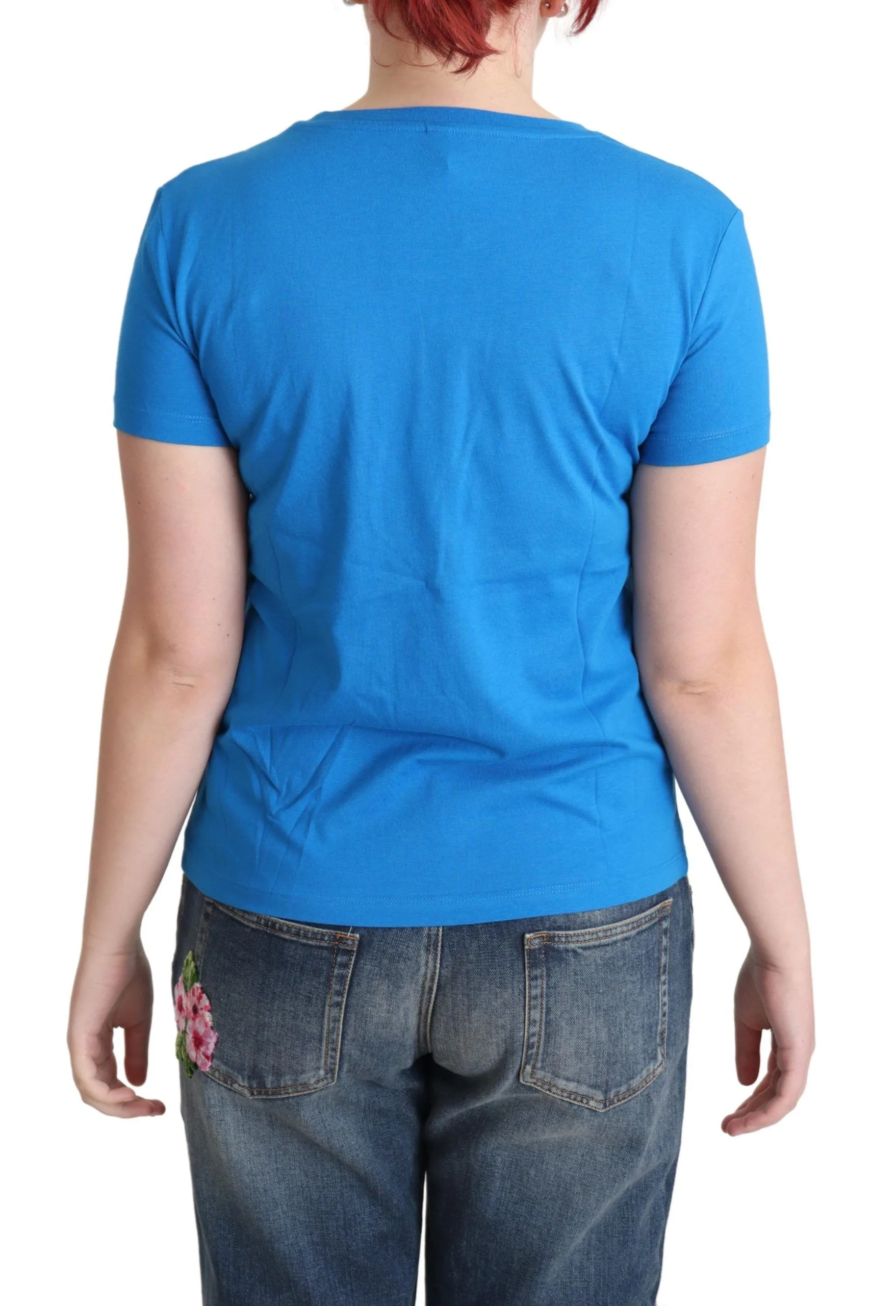 Blue Cotton Alphabet Letter Print Tops - Image 3