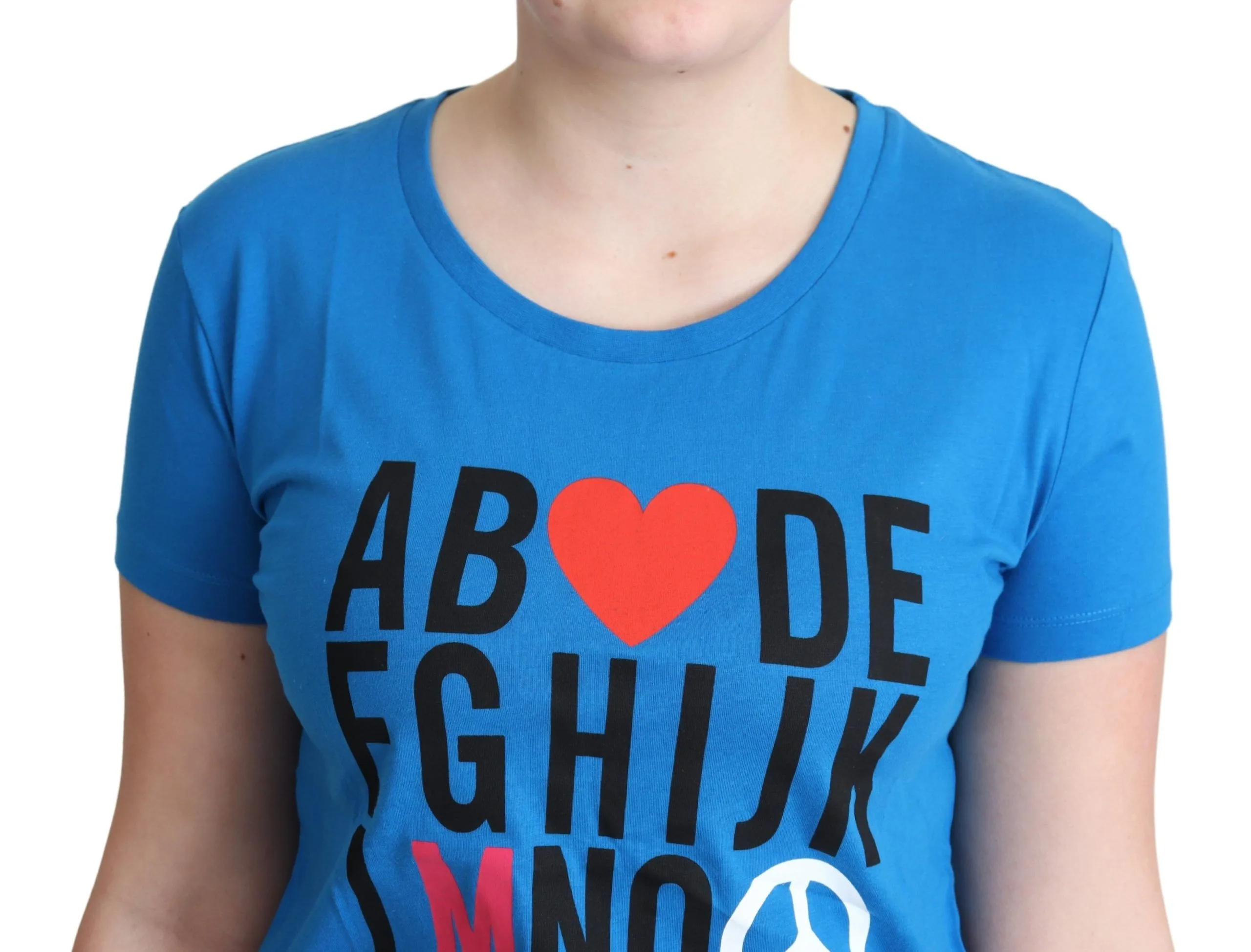 Blue Cotton Alphabet Letter Print Tops - Image 4