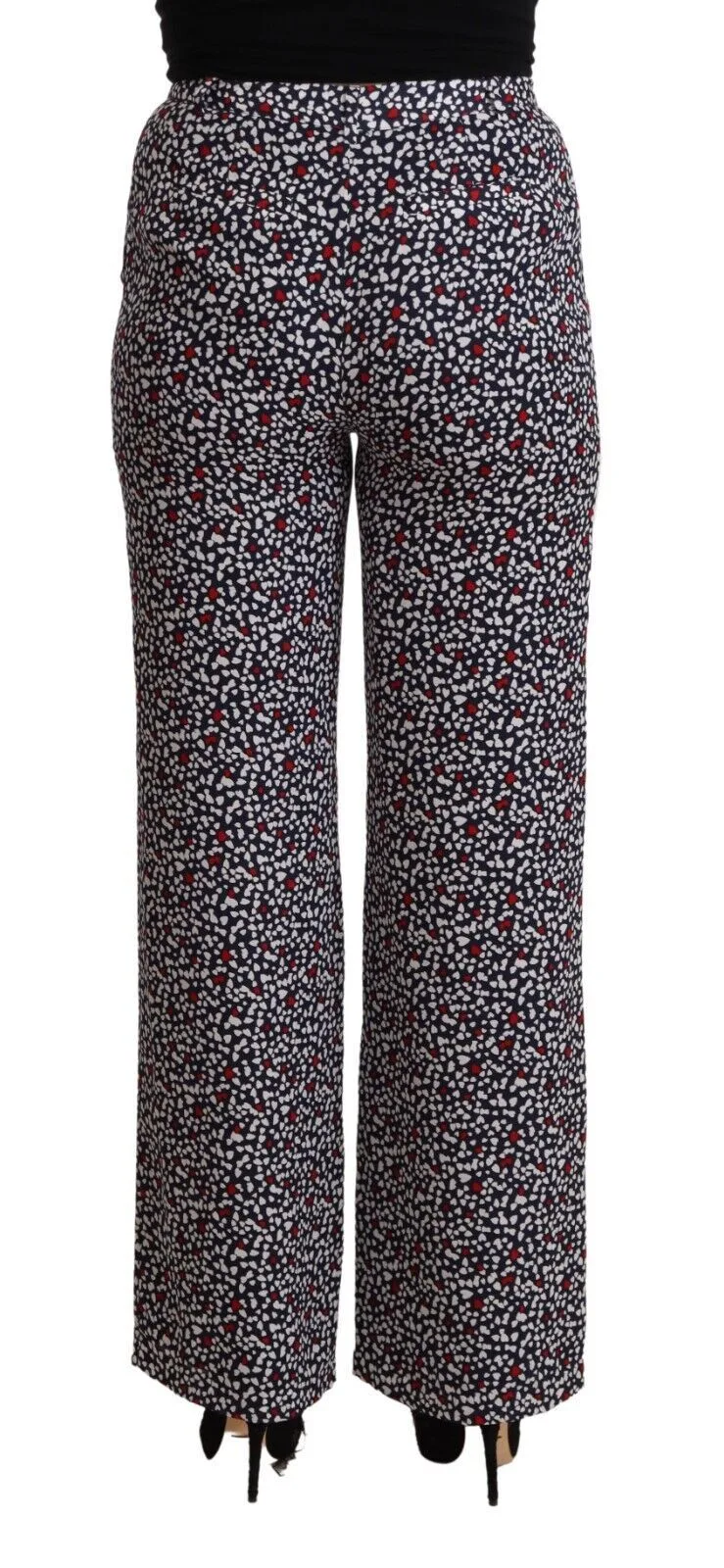 Black High Waist Printed Straight Pants - Image 3