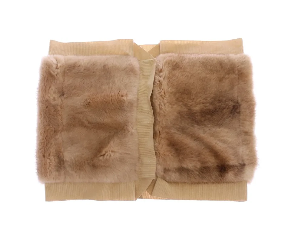 Beige MINK Fur Scarf Foulard Neck Wrap - Image 2