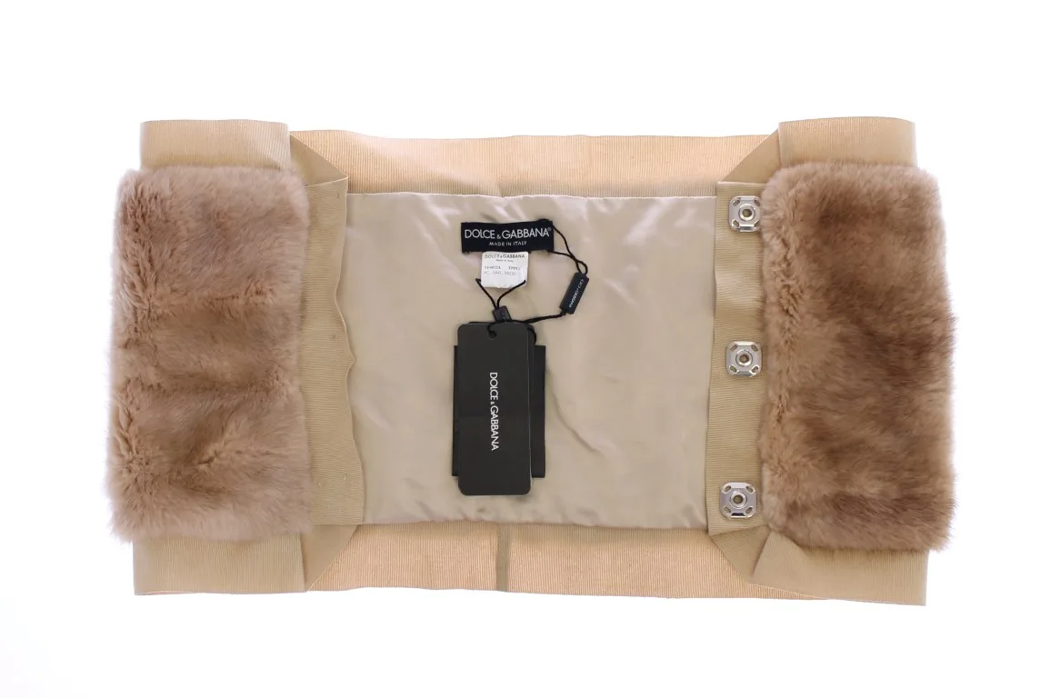 Beige MINK Fur Scarf Foulard Neck Wrap - Image 3
