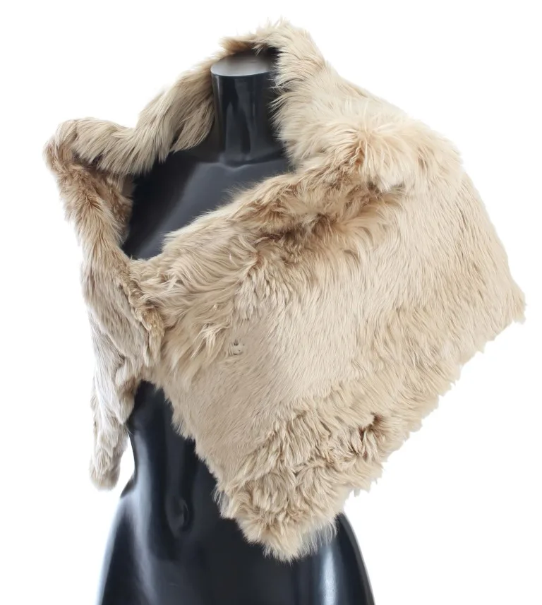 Beige Alpaca Collar Scarf - Image 2