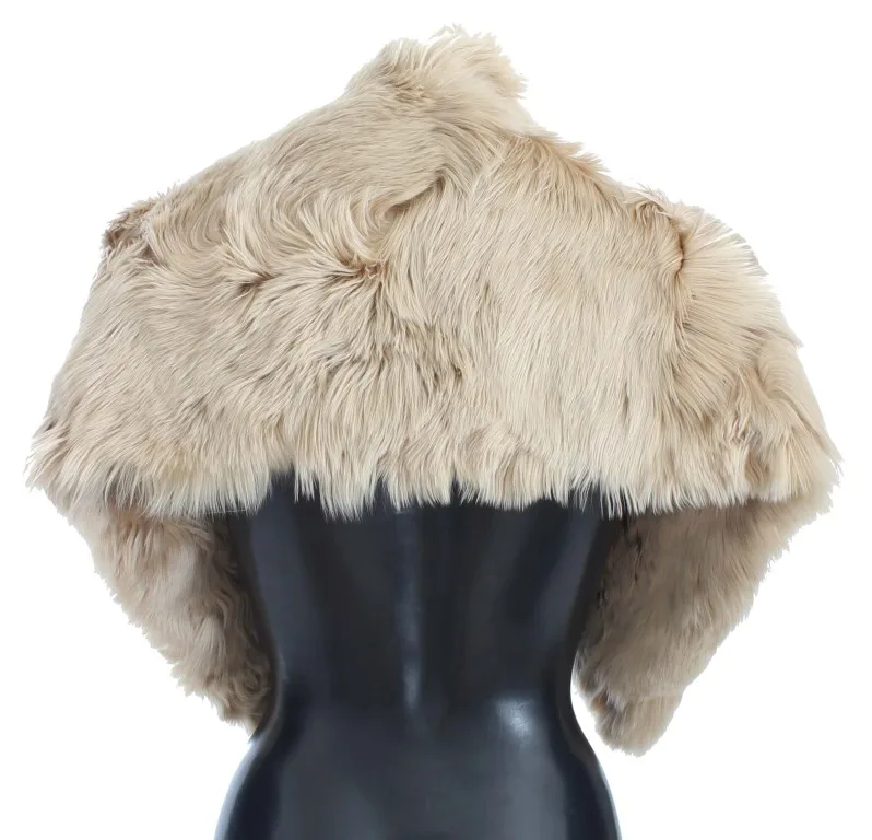 Beige Alpaca Collar Scarf - Image 3