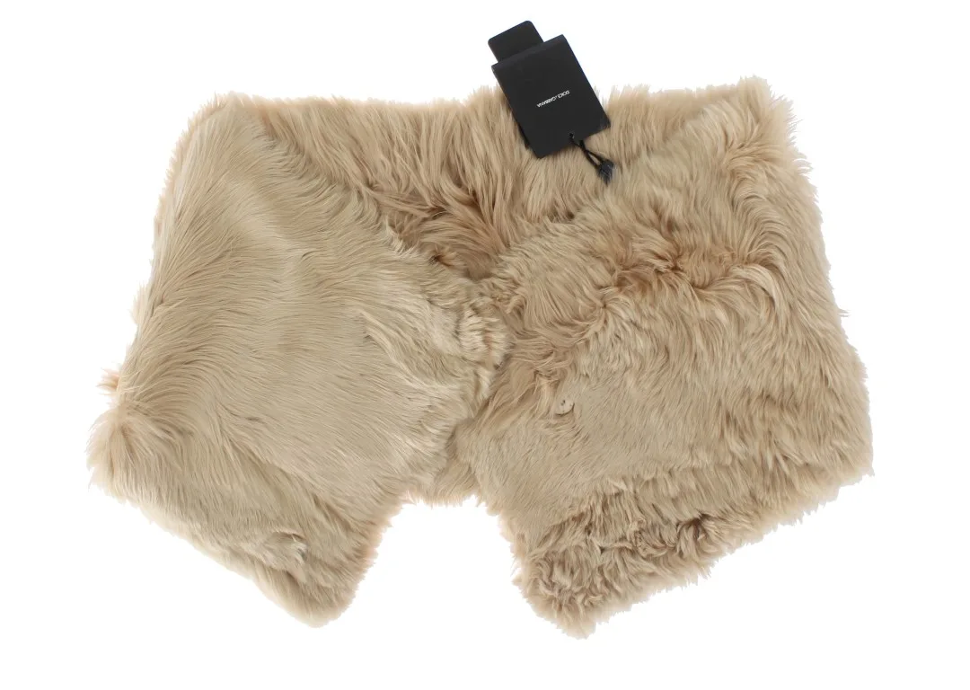 Beige Alpaca Collar Scarf - Image 4