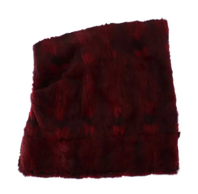 Bordeaux Hamster Fur Crochet Hood Scarf Hat - Image 4