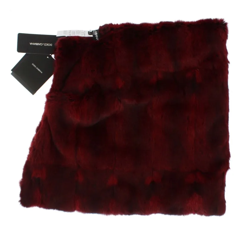 Bordeaux Hamster Fur Crochet Hood Scarf Hat - Image 5