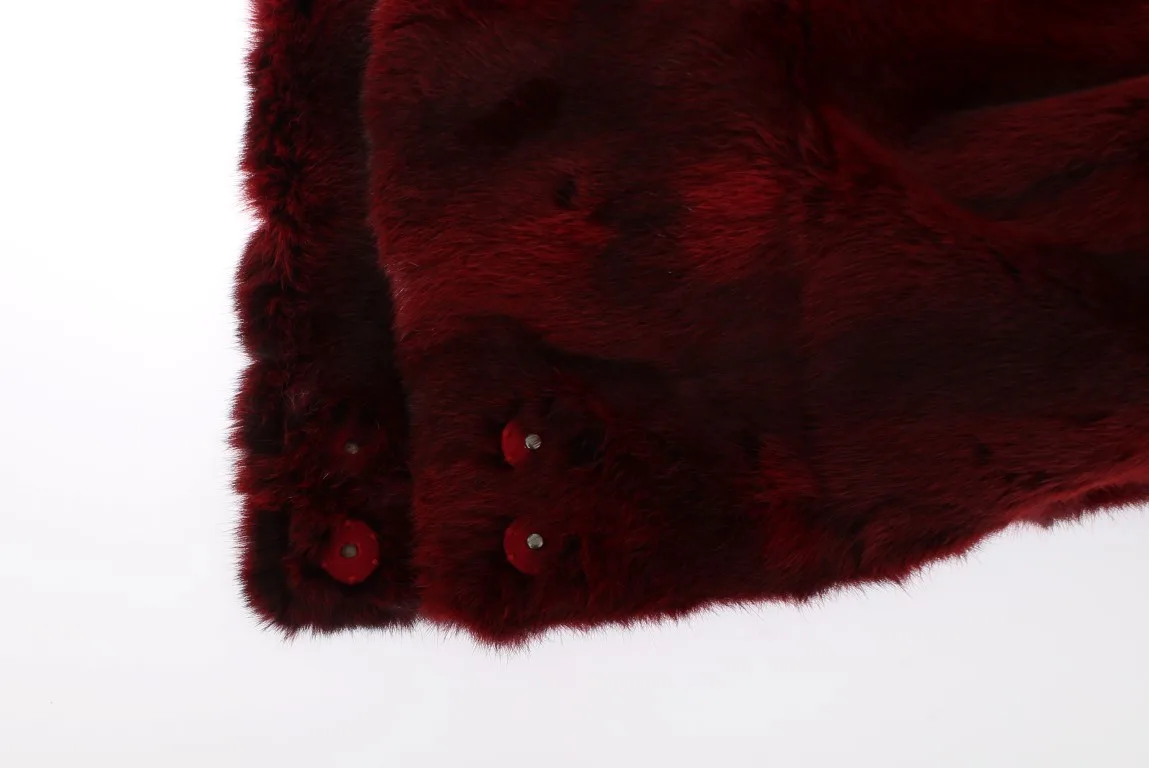 Bordeaux Hamster Fur Crochet Hood Scarf Hat - Image 8