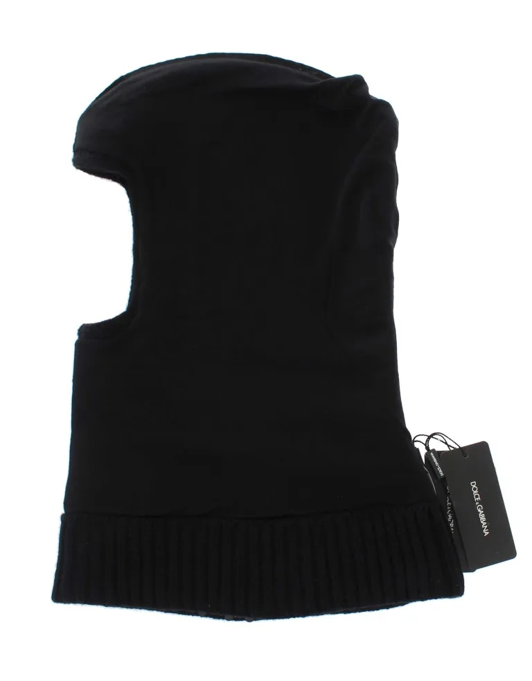 Black Knitted Sequin Hood Scarf Hat - Image 5