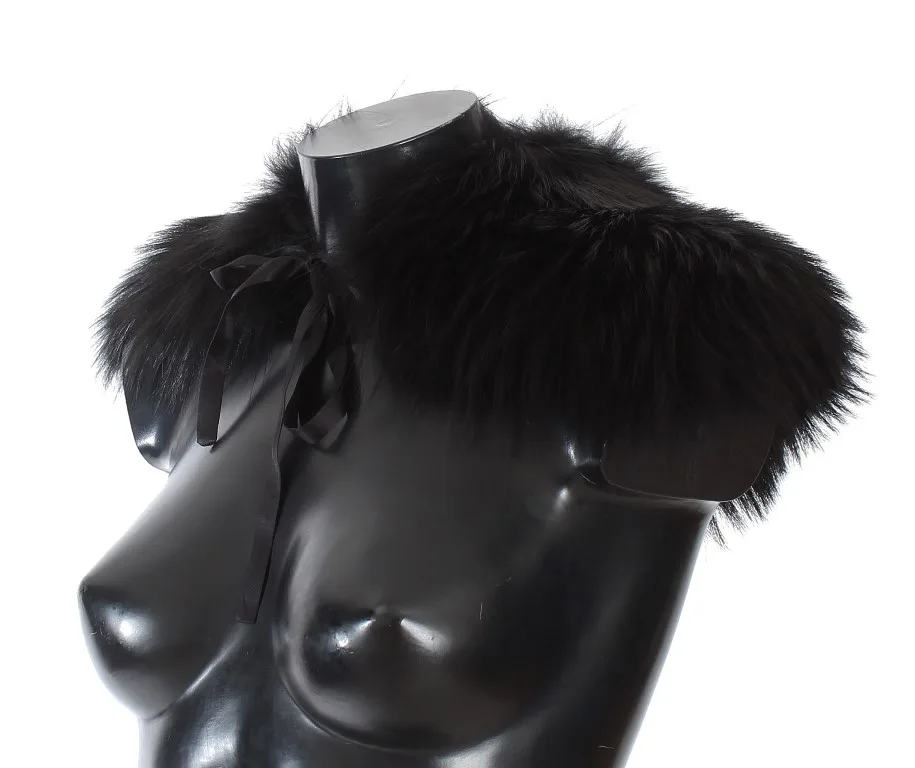 Black Fox Fur Collar Scarf - Image 2