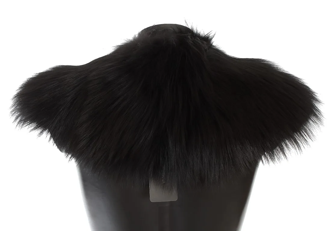 Black Fox Fur Collar Scarf - Image 3