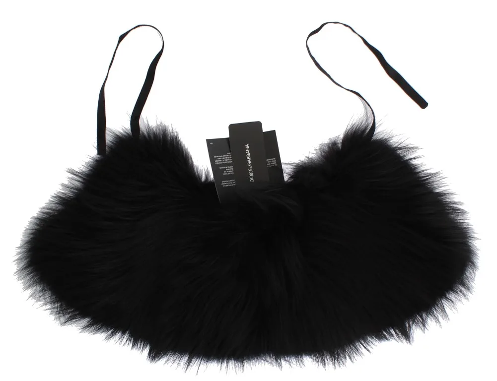 Black Fox Fur Collar Scarf - Image 4