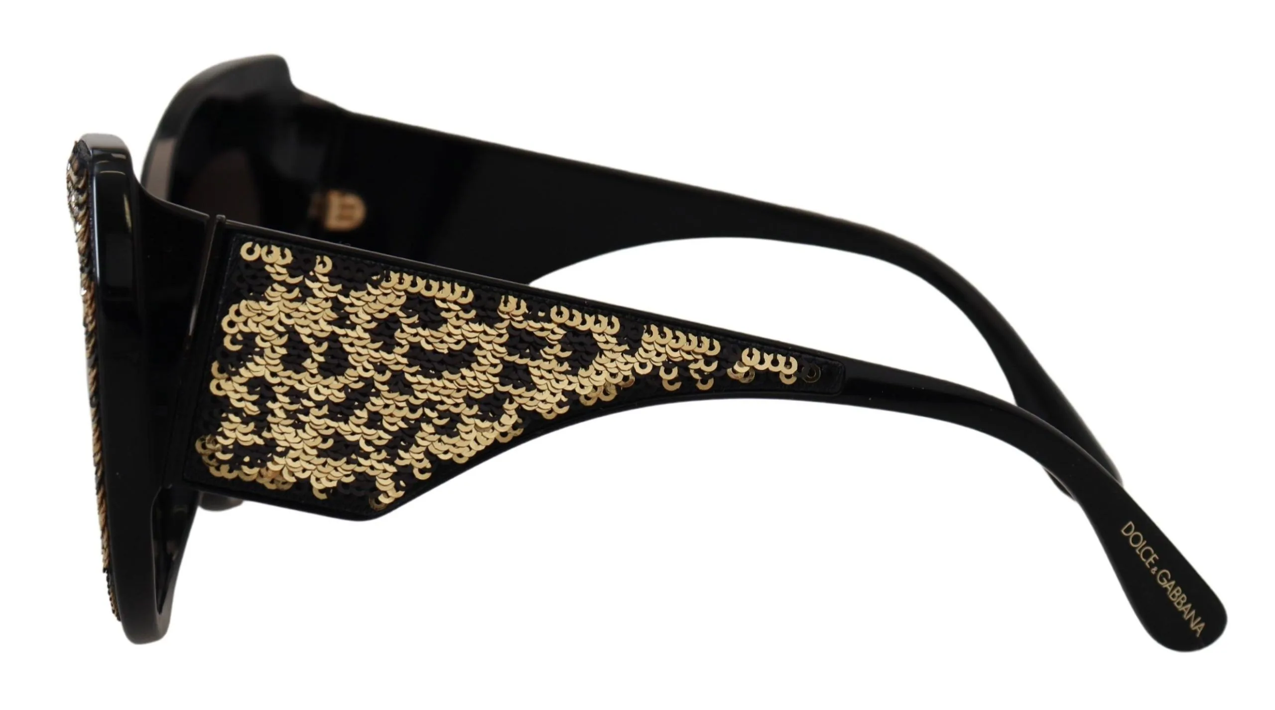 Black Gold Sequin Butterfly Polarized DG4326 Sunglasses - Image 3