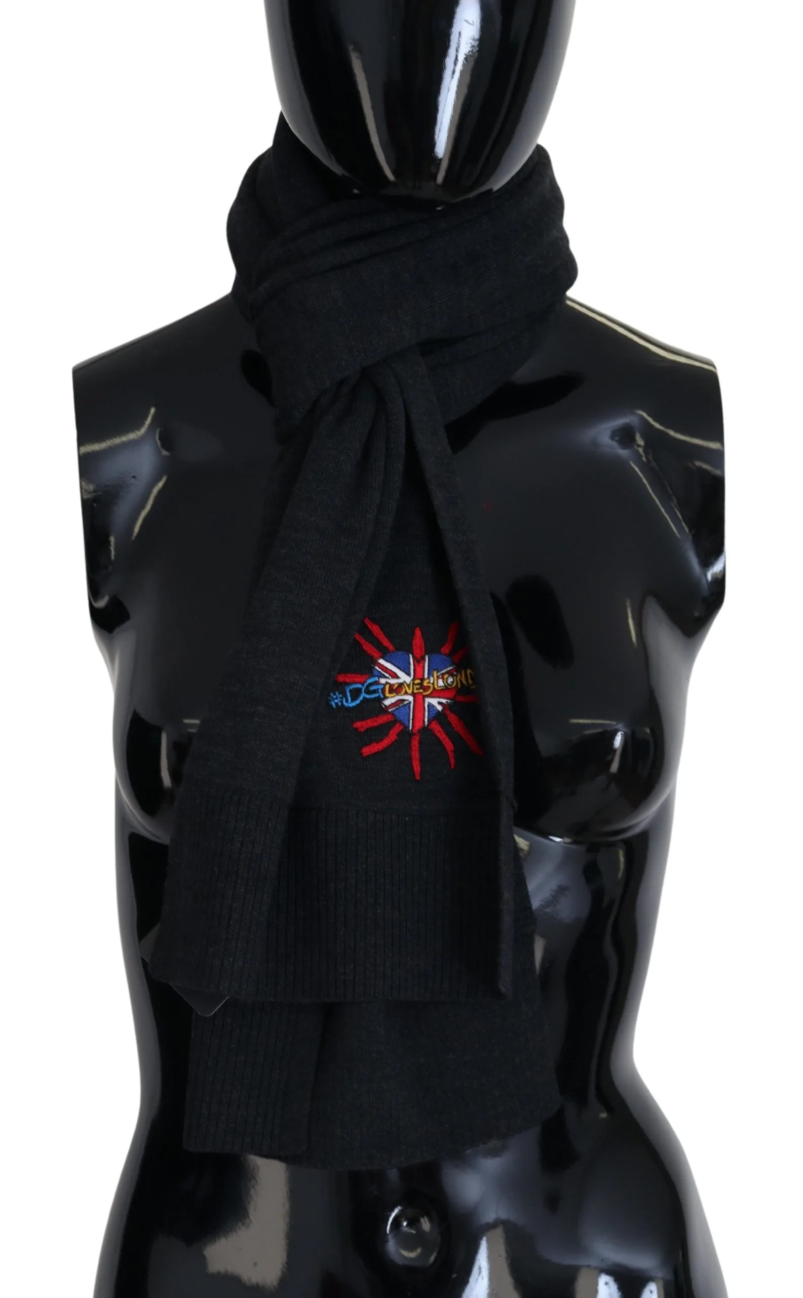 Black Sacred Heart #DGLovesLondon Wrap Scarf - Image 2