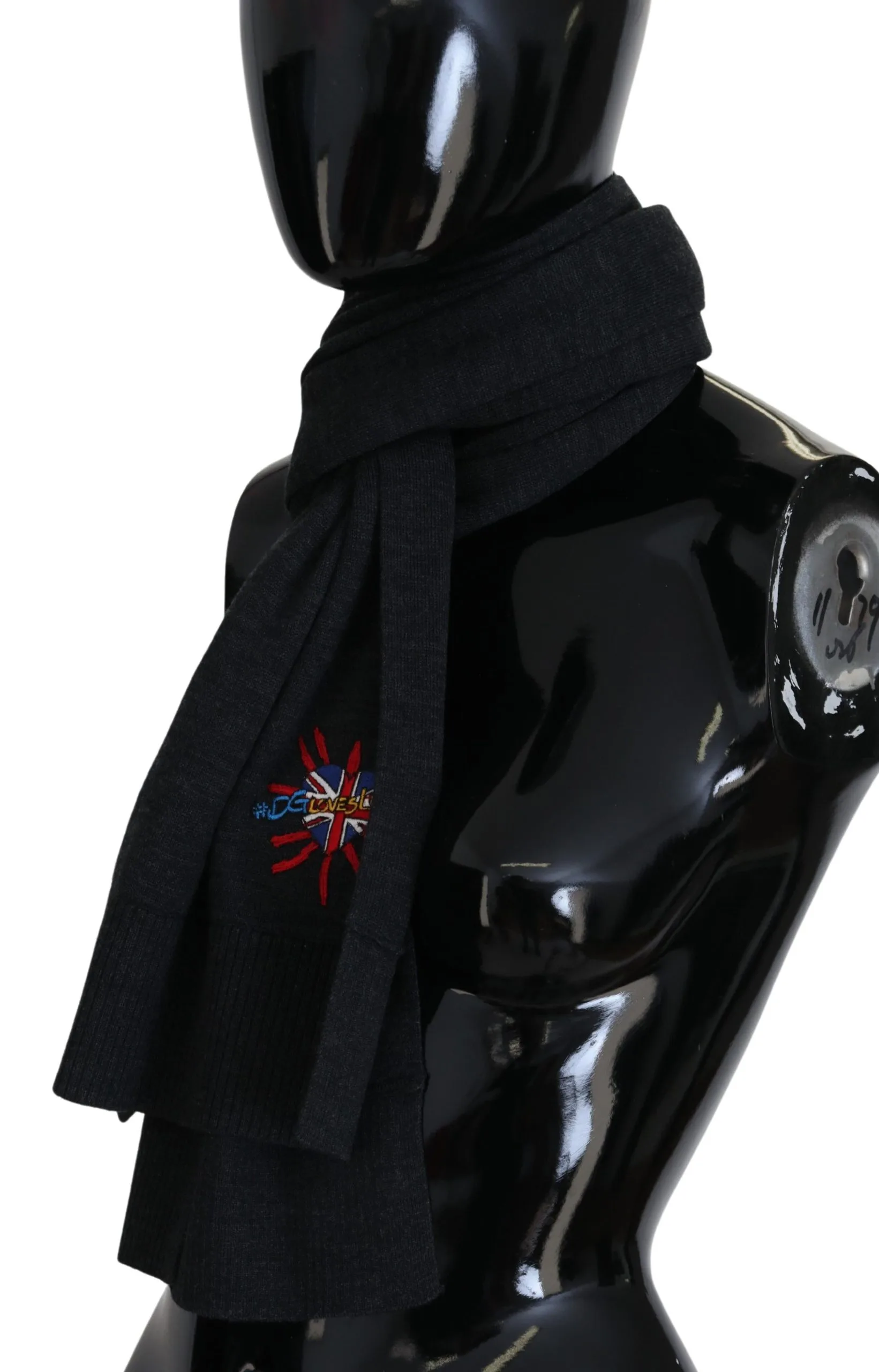 Black Sacred Heart #DGLovesLondon Wrap Scarf - Image 3