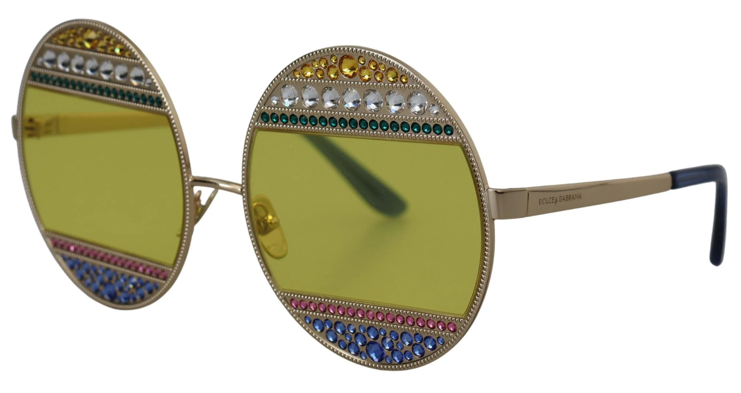 Gold Oval Metal Crystals Shades DG2209B Sunglasses - Image 2