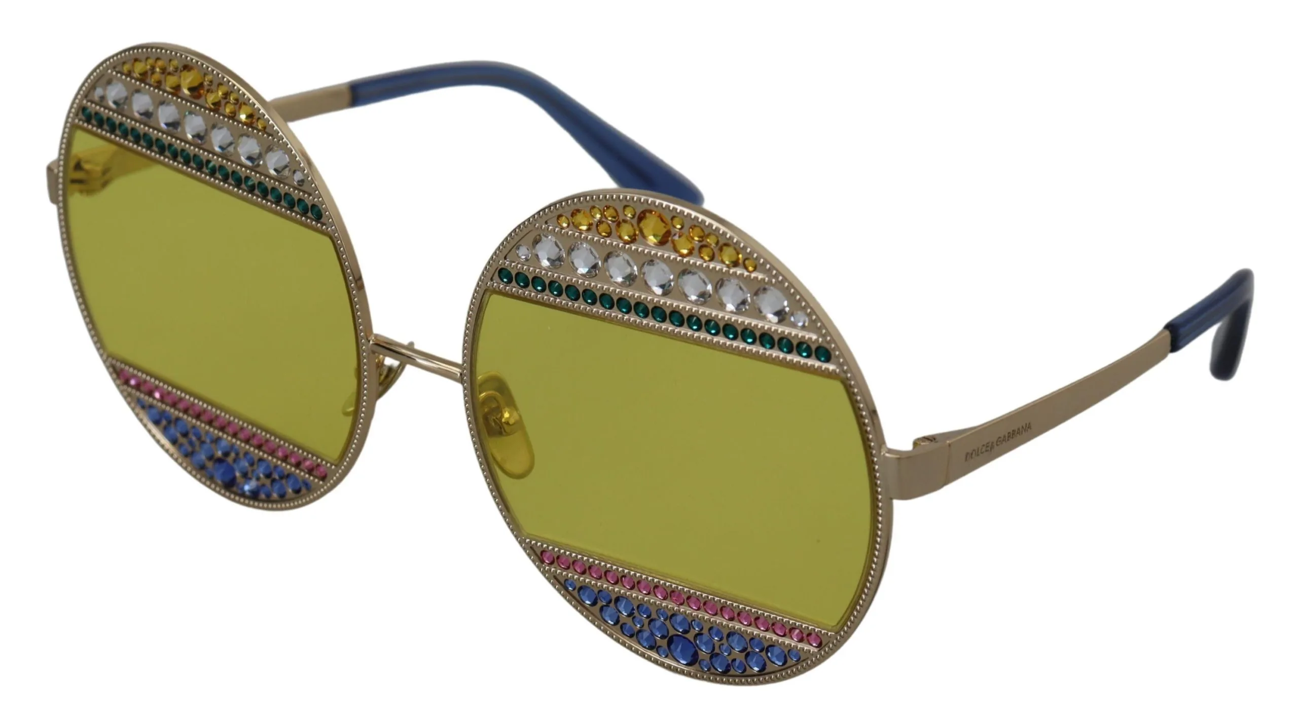 Gold Oval Metal Crystals Shades DG2209B Sunglasses - Image 3