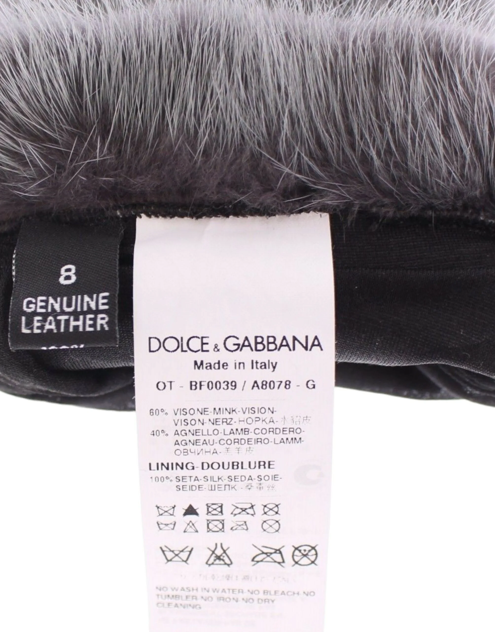 Gray Mink Fur Lambskin Suede Leather Gloves - Image 6