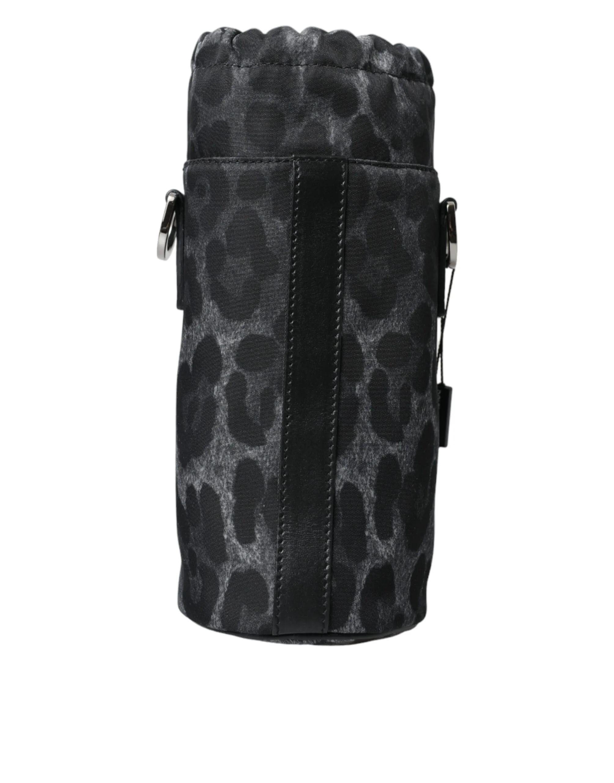Black Leopard Round Slim Tote Bottle Cage Bag - Image 2