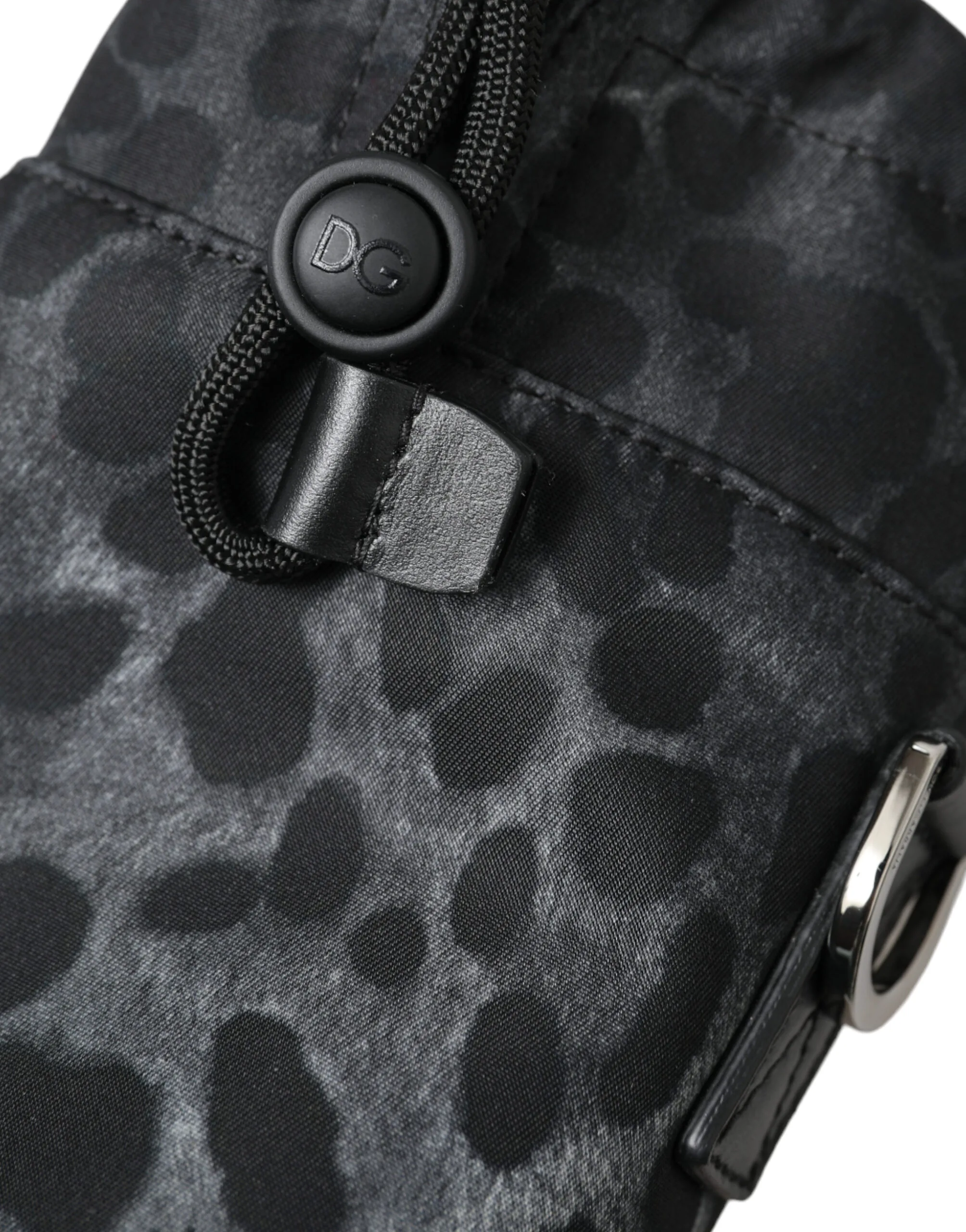 Black Leopard Round Slim Tote Bottle Cage Bag - Image 5